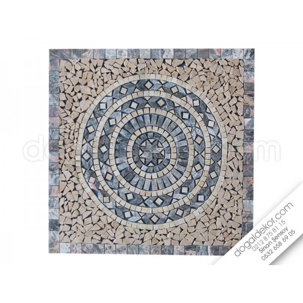 90 x 90  Mermer Mozaik Dekoratif Göbek Dekor -DT1043